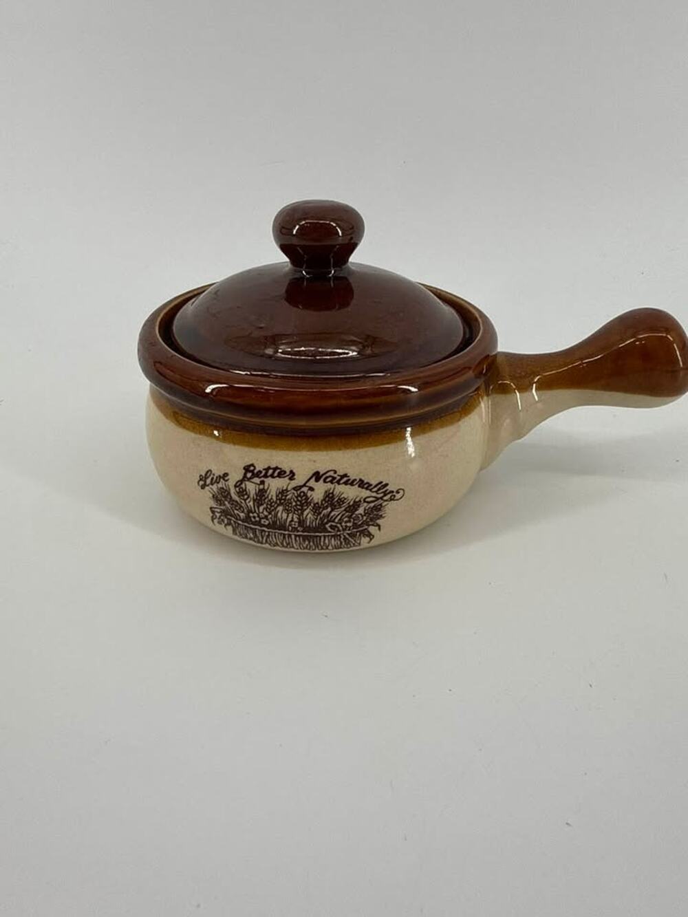 Vintage Mid Century 1970s Enesco French Onion Soup Bowl with Lid and Handle